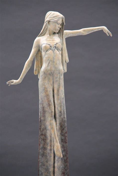 Beautifully Oxidized Bronze Sculptures Of Elongated Women Figurative