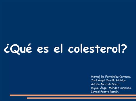 Que Es El Colesterol Ppt