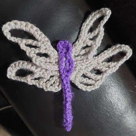 Crochet Pattern Applique Dragonfly Etsy