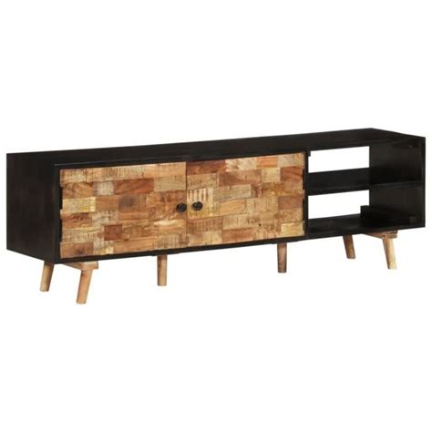 Zjchao Meuble Tv 140x30x45 Cm Bois De Manguier Brut Et D Acacia Massif Zjc7458882917467