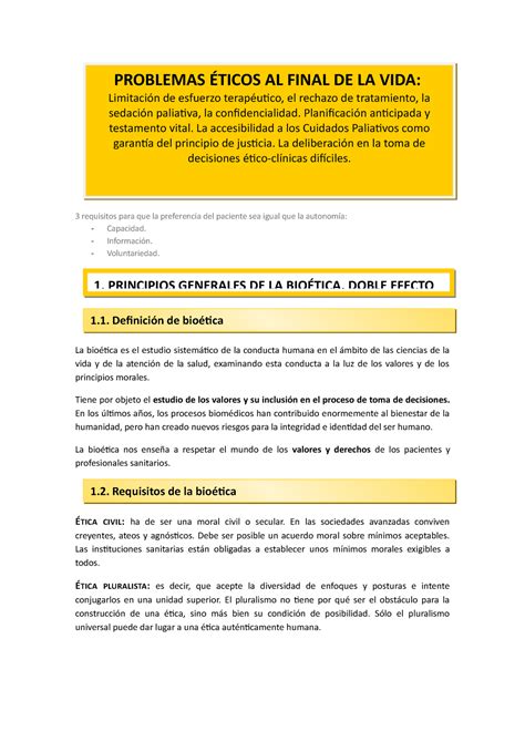 Problemas Ticos Al Final De La Vida Problemas Ticos Al Final De La