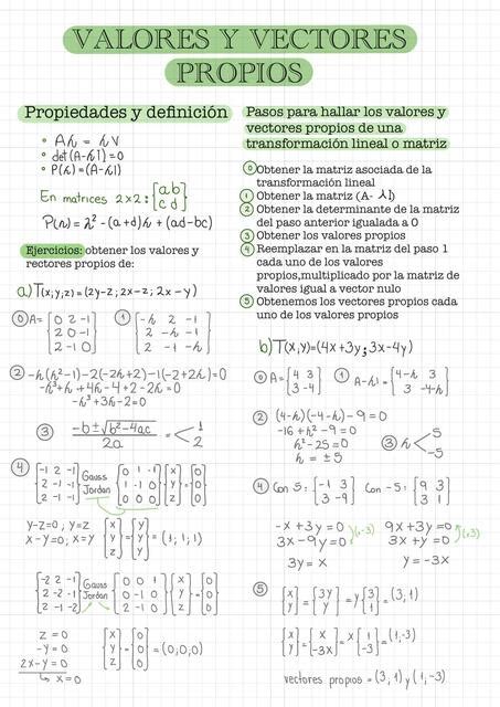 Valores Y Vectores Propios Formulario Paso A Paso Y Ejemplos Mundo