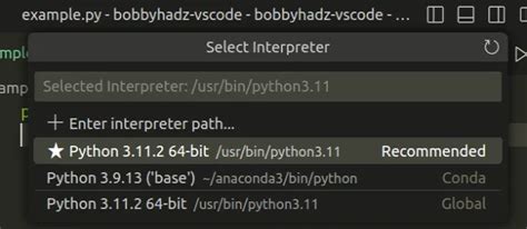 Vs Code Change Python Version Select Correct Interpreter Bobbyhadz