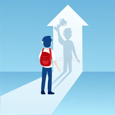 Vector Of A Student Boy Imagining Future Success Stock Illustration