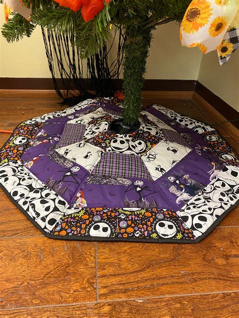 Nightmare Before Christmas Tree Skirt Jack and Sally Showing - Etsy