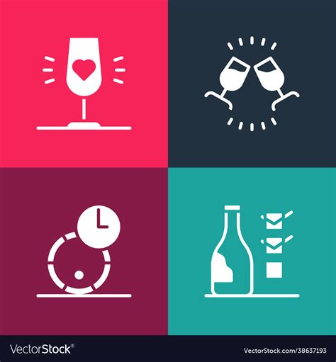 Set Pop Art Bottle Wine Wooden Barrel Royalty Free Vector