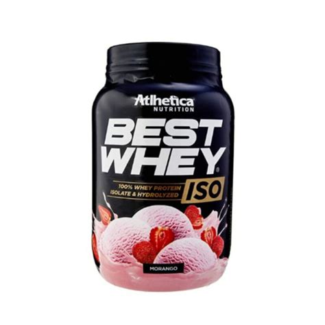 BEST WHEY ISOLADO MORANGO 900g ATLHETICA Cravo Canela