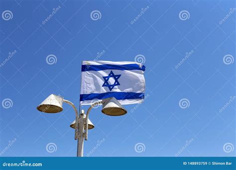 White and Blue with the Star of David the Flag of Israel Stock Image ...