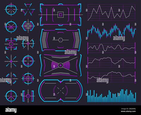 Futuristic Ui Design Hologram Screens Chart Graph Interface Frames