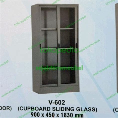 Jual Lemari Arsip Besi Kantor Vip Sliding Kaca Cupboard Pintu Geser