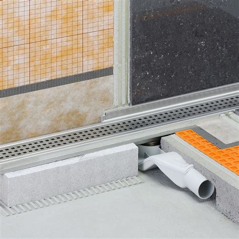 Canalina Schl Ter Kerdi Line F Con Scarico Orizzontale E Sifone