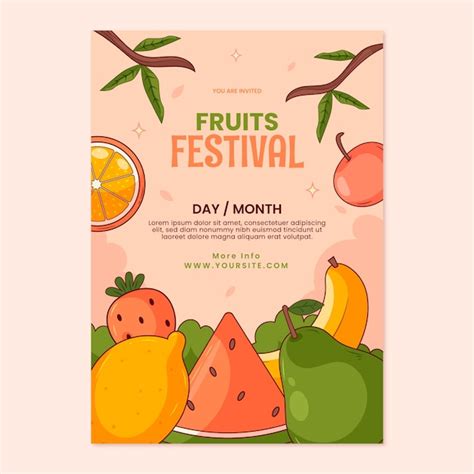 Premium Vector Hand Drawn Fruit Poster Template