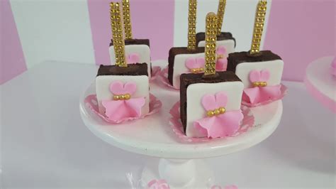 Paletas De Brownie Con Fondant Temática De Ballet Para Cotizaciones Y