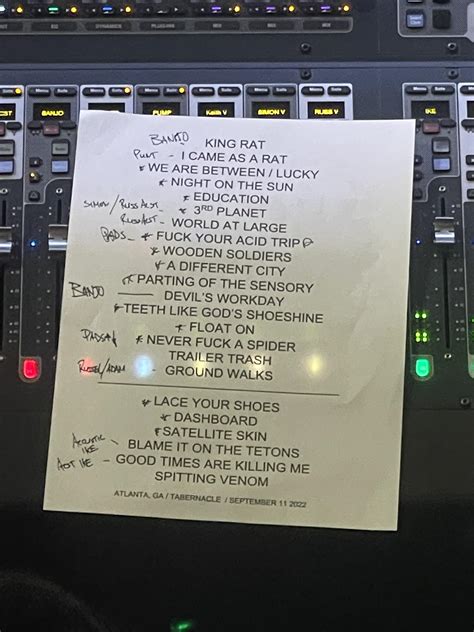 A pre-show peak at tonight’s Atlanta setlist! : r/ModestMouse