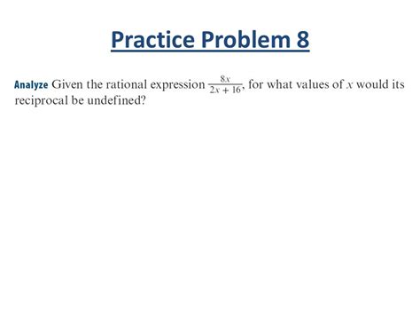 Bell Quiz Objectives Simplify Rational Expressions Find Undefined Or