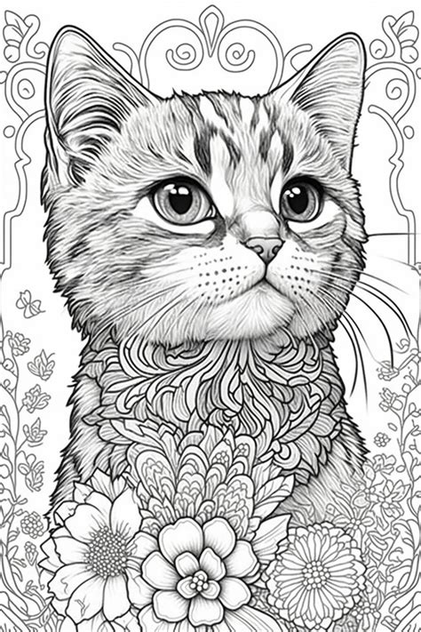 Mandala De Gatos P Gina De Libro Para Colorear Para Adultos Etsy M Xico