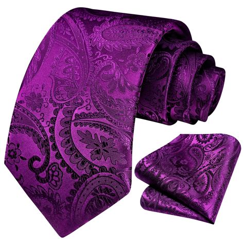 Hisdern Paisley Ties For Men Solid Tie Handkerchief Floral Mens