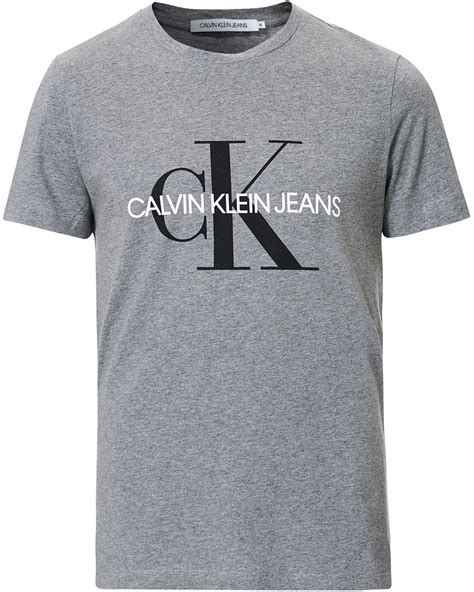 Calvin Klein Jeans Iconic Monogram Crew Neck Tee Mid Grey Heather Hos Careo