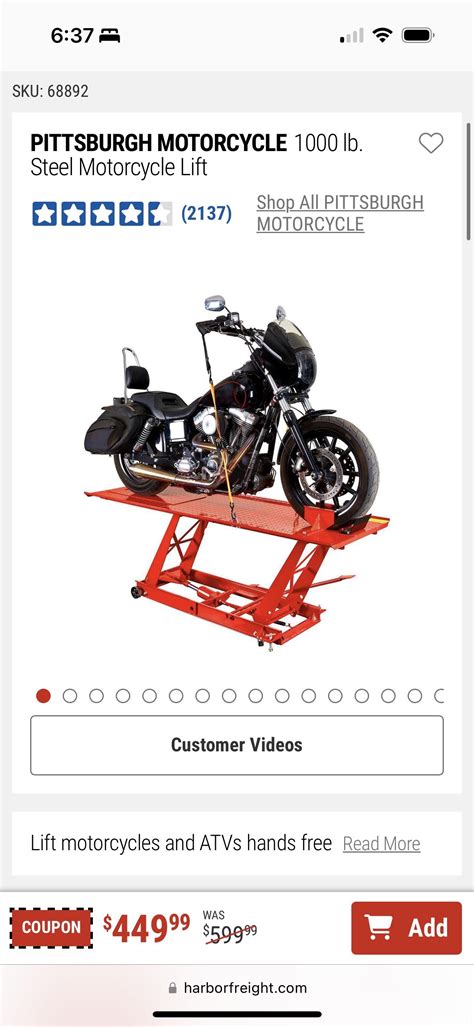 Harbor Freight Motorcycle Lift Rchoppers