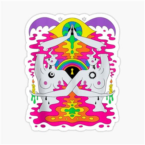 Psychedeic Bstract Nude Rt Lsd Hippie Trippy Gift Idea Sticker By