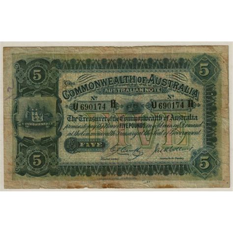 1918 Commonwealth Of Australia Five Pound Banknote