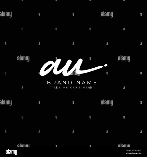 A U AU Initial Letter Handwritten And Signature Vector Image Logo