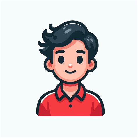 Premium Vector Guy Character In Red Shirt With Vector Outline Design