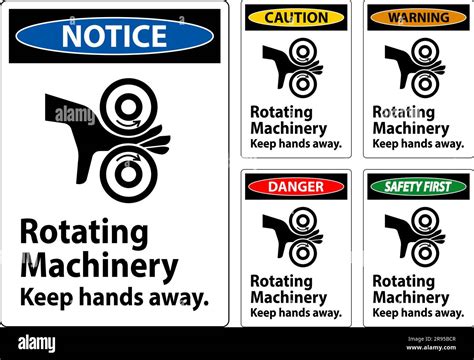 Danger Sign Rotating Machinery Keep Hands Away Stock Vector Image Art