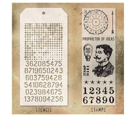 Tim Holtz Stampers Anonymous Stamp Stencil Set Halftone Etsy Tim