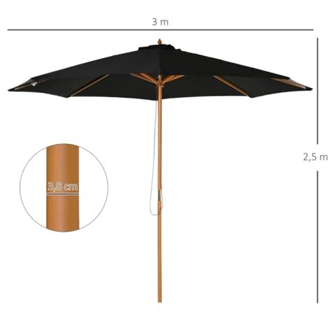 Parasol Hout Cm Houten Parasol Tuinparasol Balkonparasol Bamboe