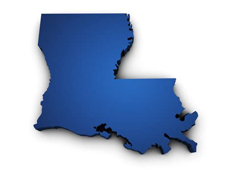 Map Of Louisiana State 3d Shape Acs