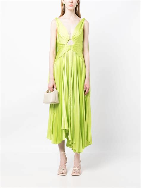 Acler Columbus Asymmetric Pleated Midi Dress Farfetch