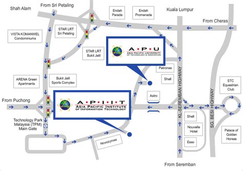 Maps And Directions Asia Pacific University Apu