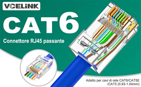 Vce Connettori Rj Cat Passanti Pezzi Plug Rj Con Blocco Fisso