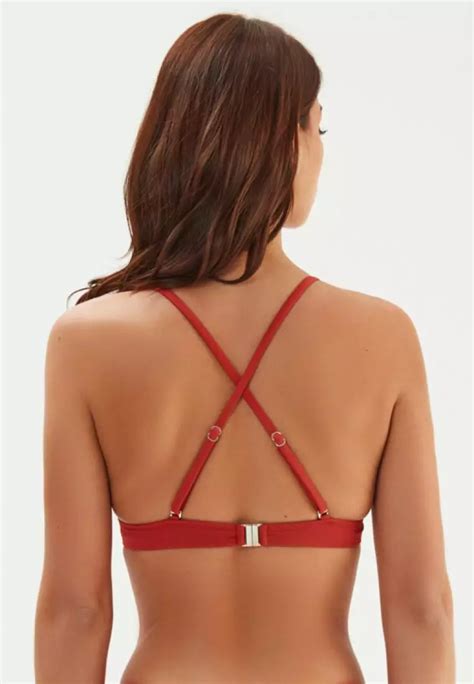 Buy EROS Terracotta Bikini Top Cross Back Swimwear For Women 2024