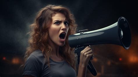 Premium Photo Woman Holding A Megaphone Background