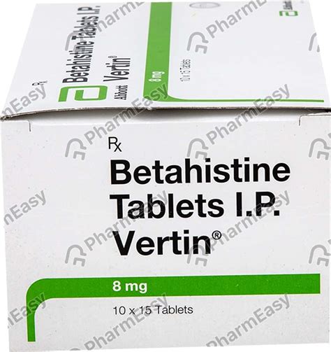 Vertin 8 Mg Tablet 15 Uses Side Effects Price And Dosage Pharmeasy