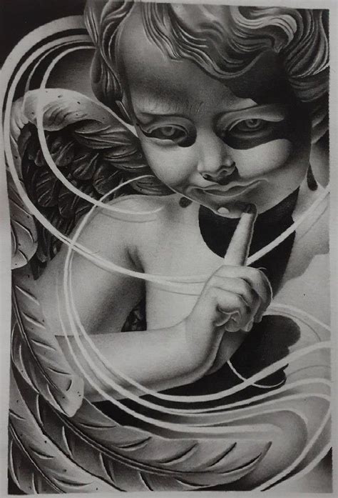 Pin By Wei Er Hai On Realistisches Tattoo Cherub Art Angel Drawing