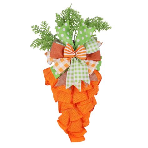 Easter Artificial Carrot Wreath Spring Carrot Swag With Burlap Bows