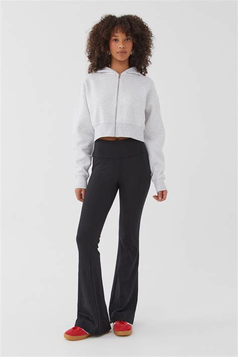 Jamie Cropped Zip Through Hoodie Light Grey Marle Supré Hoodies