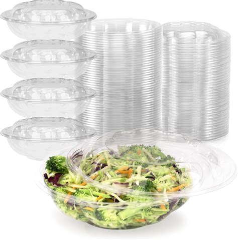 Amazon Pack Oz Clear Plastic Salad Bowls With Airtight