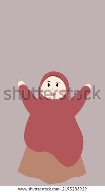 Cute Girl Hijab Different Poses Muslim Stock Illustration 2195283929