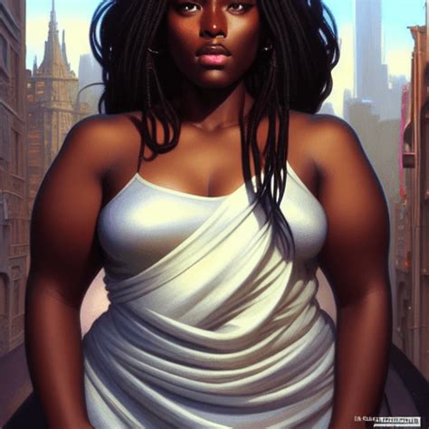 Full Body Realistic Dark Skinned Plus Size Model Creative Fabrica