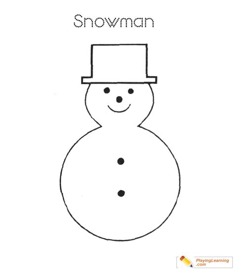 Easy Snowman Coloring Page 01 Free Easy Snowman Coloring Page