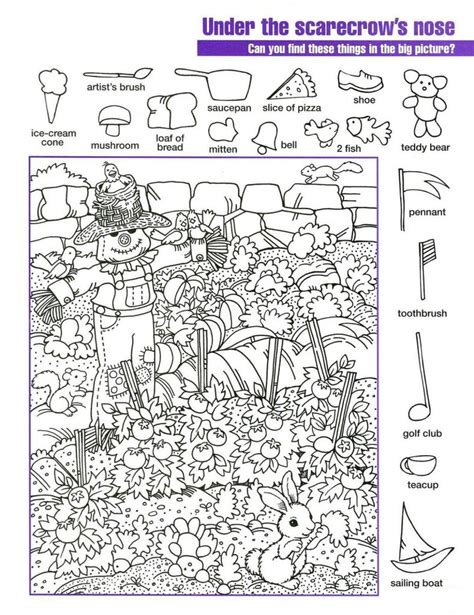 Easy And Hard Hidden Pictures Worksheet Pintable Ab0