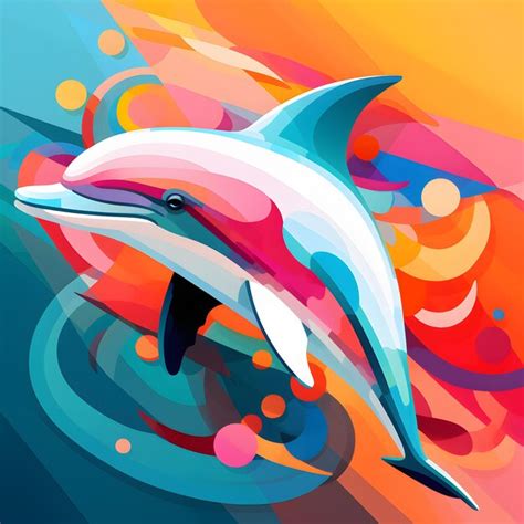 Premium Ai Image Abstract Minimalist Dolphin Character Design