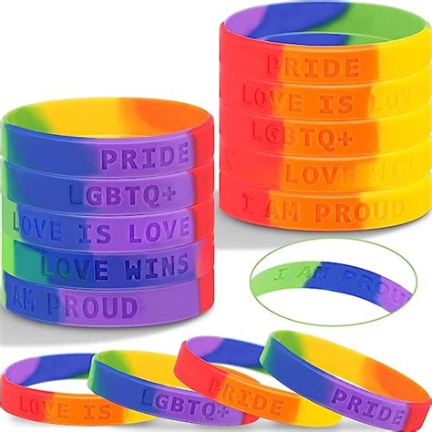 150 Pcs Gay Pride Wristbands Lgbt Lesbian Rainbow