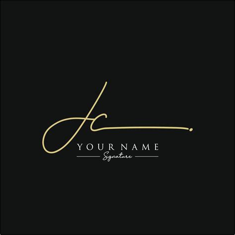 Lettre Jc Signature Logo Template Vecteur Art Vectoriel Chez