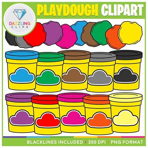 Playdough / Play-doh Clip Art Instant Download Educational Clipart Play ...