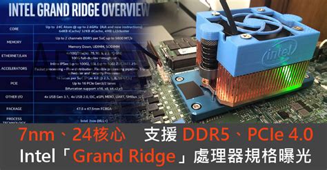 7nm、24核心 支援 Ddr5、pcie 40 Intel「grand Ridge」處理器規格曝光 電腦領域 Hkepc